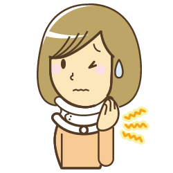 むち打ちの女性イラスト