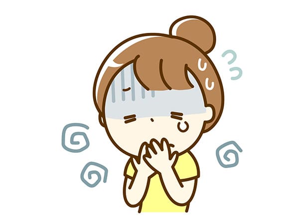 気分が悪い女性のイラスト