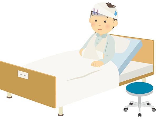 骨折している男性のイラスト