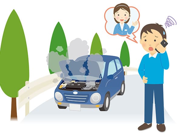 保険会社へ電話する男性イラスト